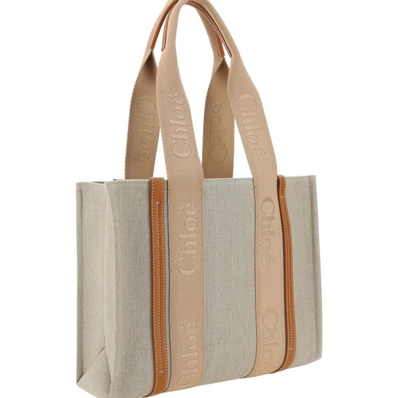 NWT Chloe Woody Medium Canvas Tote - Picture 2 of 4